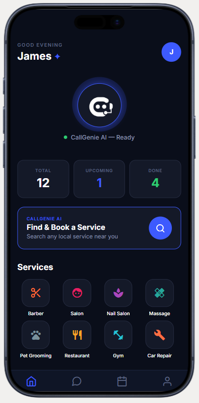 CallGenie home screen